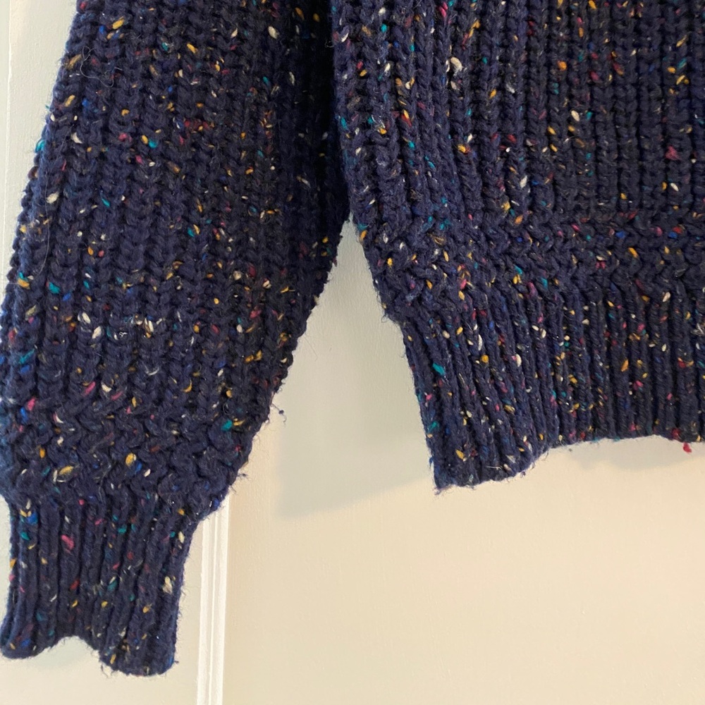 Vintage Nuovo New Forces Striped Cable Knit Wool Blend Sweater Blue Size Medium - Picture 3 of 6
